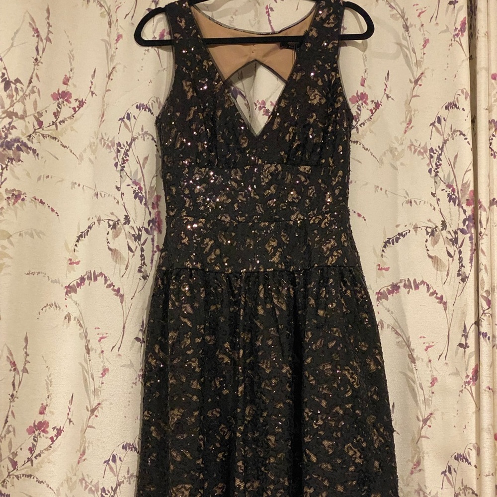 BCBG black lace dress. Gorgeous detail with sparkles throughout